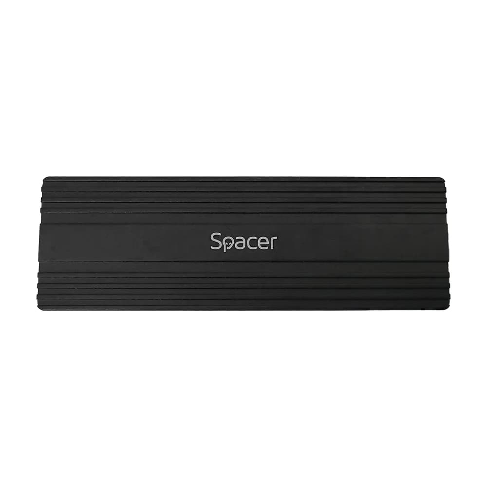 RACK extern SPACER, pt. SSD M.2 PCIe NVME, interfata PC USB 3.1 Type C, Striat, aluminiu, negru, "SPRK-M2TYPEC-05" — miniatură