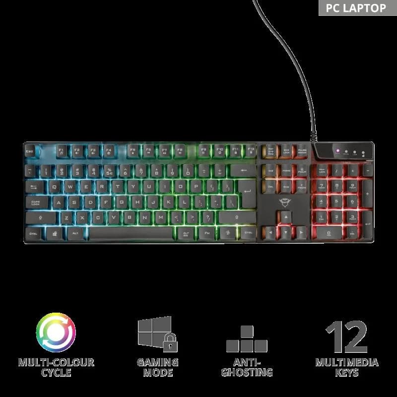 Tastatura Mecanica Gaming Trust GXT 835 Azor, USB, negru — miniatură