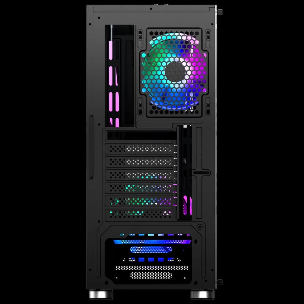 Carcasa nJoy Fort, RGB, Mid Tower, Black — miniatură