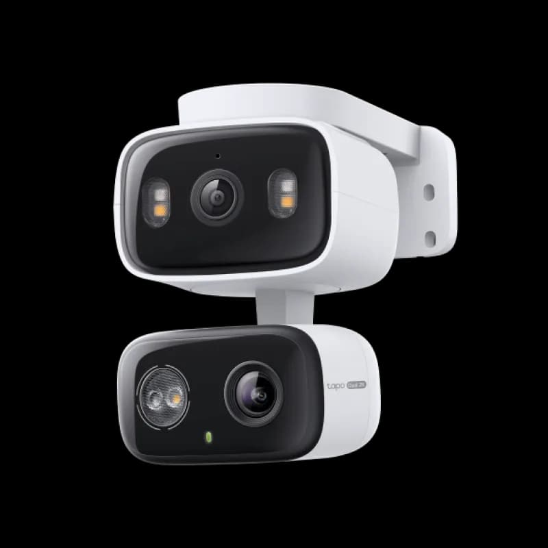 Camera Dual Lens Indoor/Outdoor TP-Link, senzor 1/2.8" Progressive Scan CMOS Starlight Sensor, lentile fixe: Focal Length: 2.8 mm, Aperture: F1.6, lentile PT: Focal Length: 6.0 mm, Aperture: F1.6, night vision 850 nm IR LED (40 ft / 12 m), rezolutie maxima 2304 × 1296 px, frame rate 15 fps, zoom