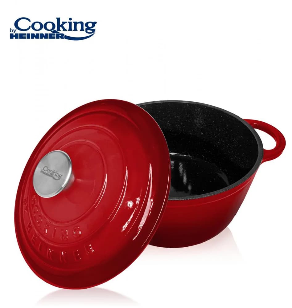 SEMIOALA FONTA+CAPAC 24x11.5CM,4L, RED LINE, COOKING BY HEINNER — miniatură