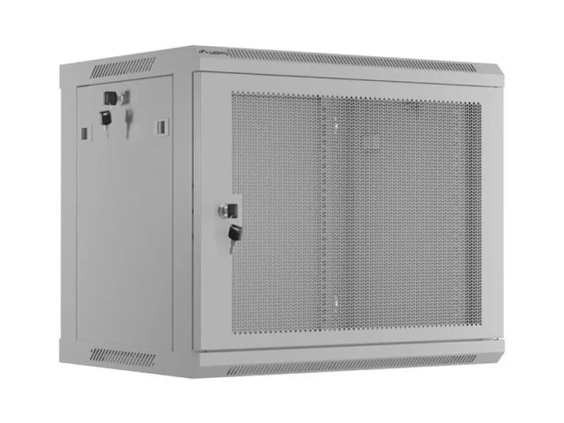 Dulap rack de perete 19", 9U, 600x450 mm, usa perforata, gri,