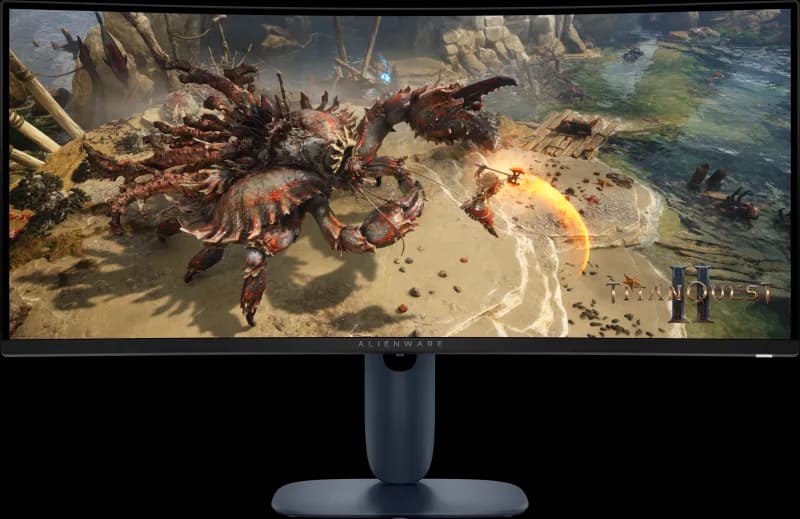 Monitor Gaming Alienware AW3425DWM, 34", 3440 x 1440 pixeli, Black, Blue