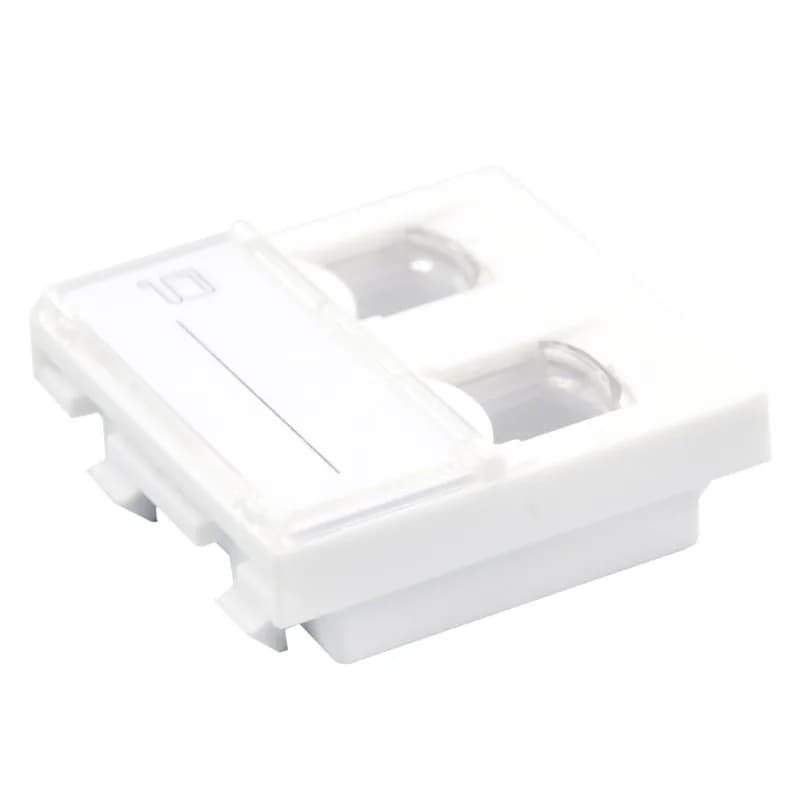 MUFE RJ45 si PRIZE retea Emtex Faceplate 45x22.5 pentru 1x keystone (compatibil Legrand Mozaic) - Emtex "EMT-FP4545-2"