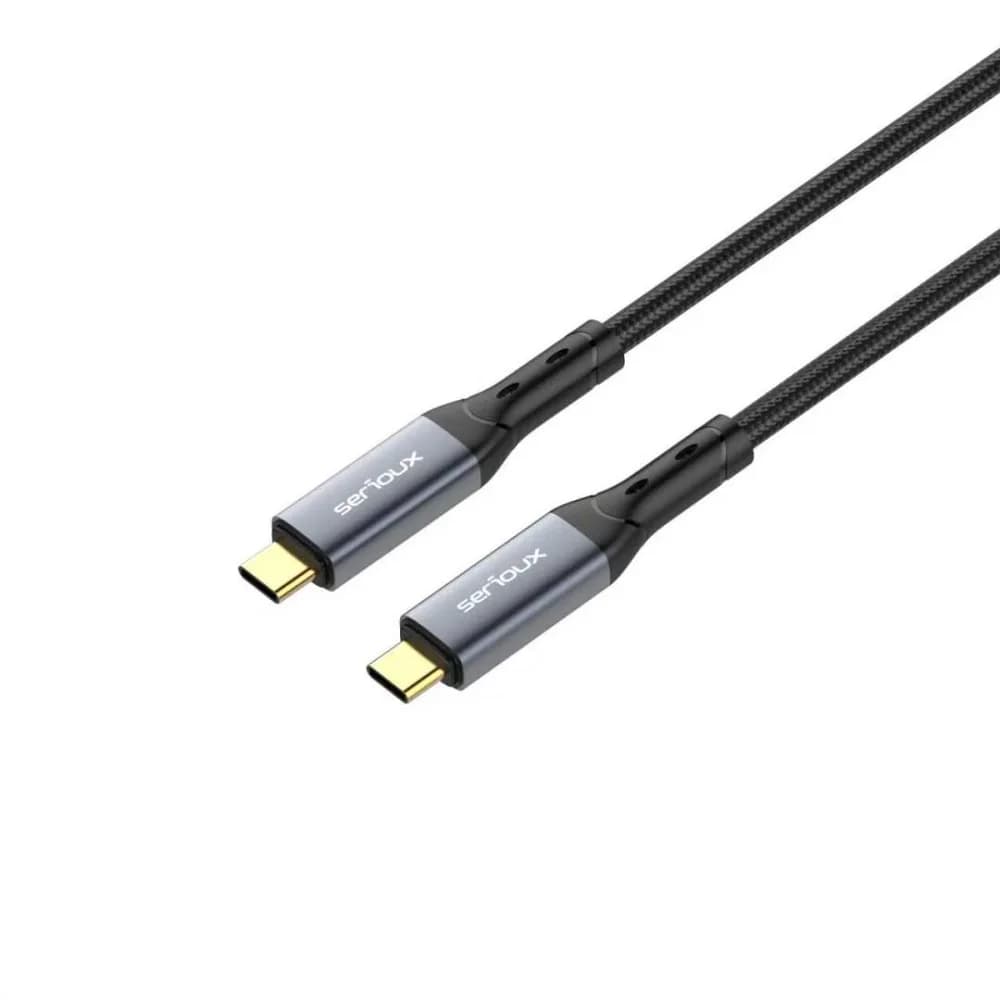 Cablu Serioux USB-C la USB-C, 240W, E-marker Chip integrat, viteza transfer 40Gbs, lungime cablu 100cm, iesire video 8K@60HZ sau Dual 4k@ 60hz, negru — miniatură