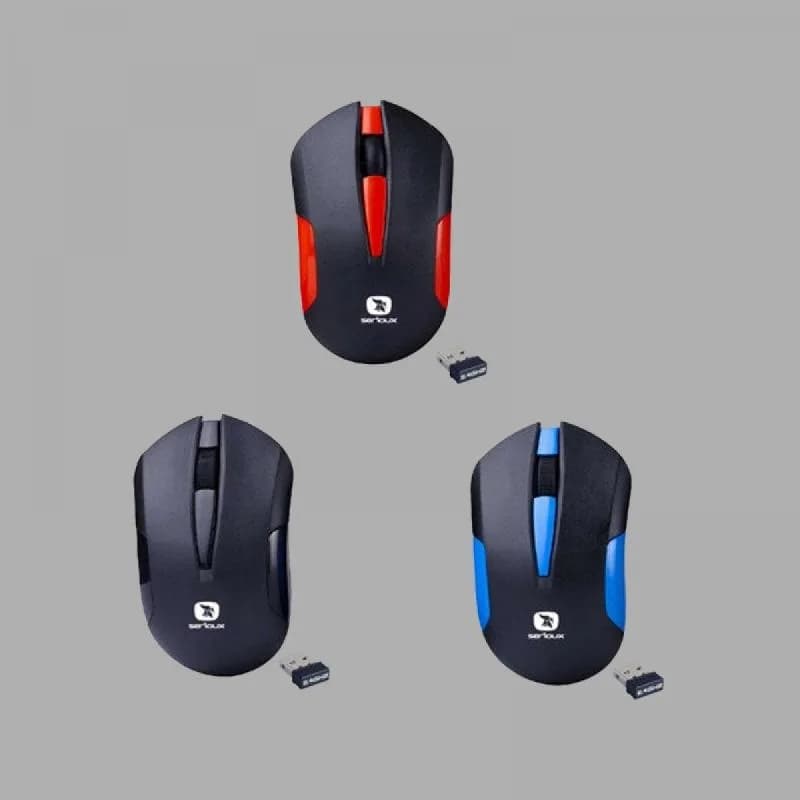 Mouse Serioux wireless, Drago 300, 1000dpi, negru, baterie AA inclusa,receptor nano, blister, USB — miniatură
