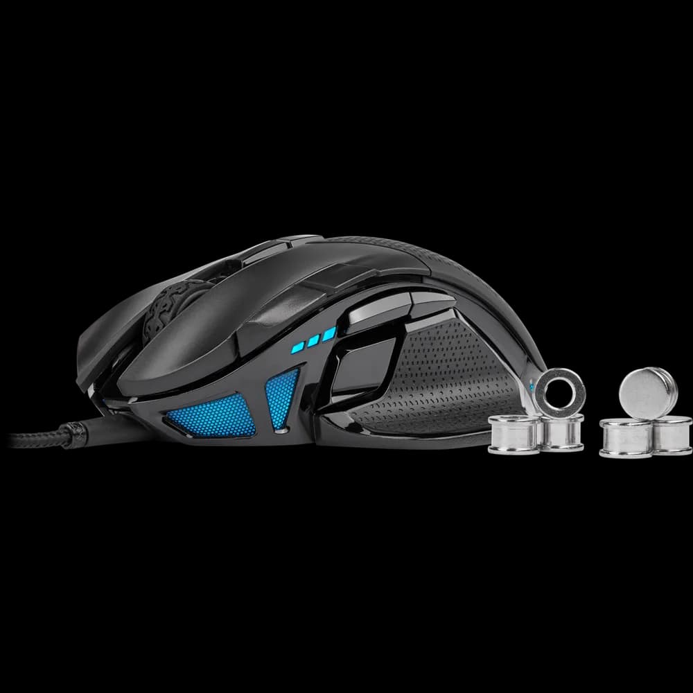 MOUSE CORSAIR, "NIGHTSWORD RGB", gaming, cu fir, USB, optic, 18000 dpi, butoane/scroll 8/1, iluminare, butoane programabile, negru, "CH-9306011-EU" — miniatură