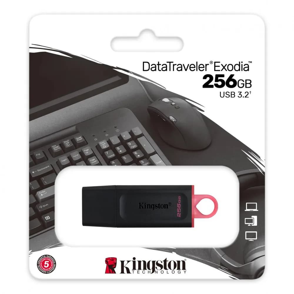 Memorie USB Kingston DataTraveler Exodia 256GB, USB 3.2, Negru — miniatură