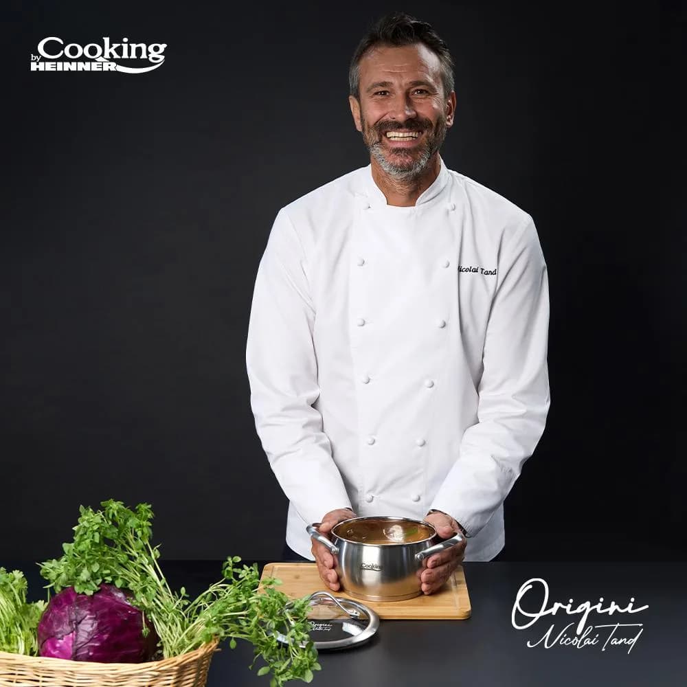 SEMIOALA INOX+CAPAC 18X10 CM, 2.5L, NICOLAI TAND, ORIGINI, COOKING BY HEINNER — miniatură