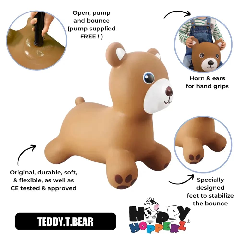 Jucărie gonflabilă săltăreață de călărit Ursulețul Teddy HappyHopperz — miniatură