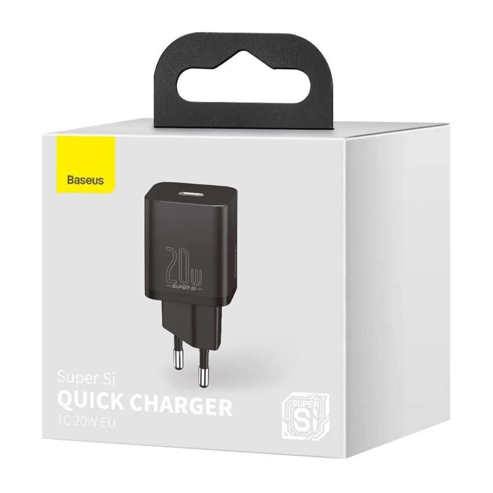 Incarcator Retea Baseus Super Si, 20 W, 1 port, Negru — miniatură