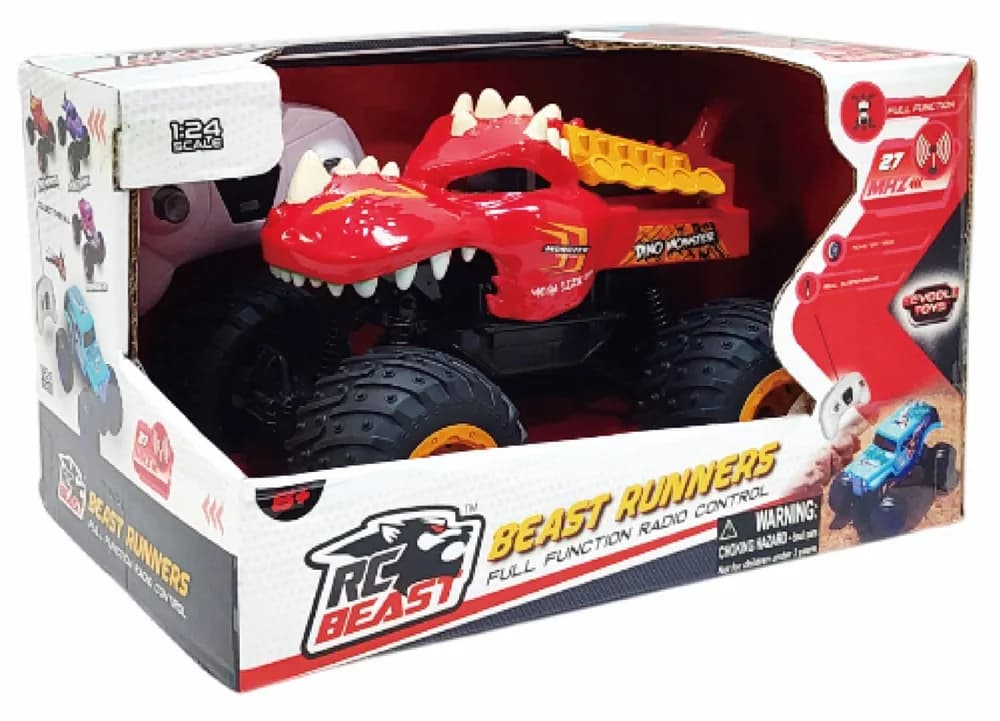 MASINUTA CU TELECOMANDA TIP CAMION BEAST RUNNERS, SCARA 1/24, 21CM, DIVERSE CULORI- ROSU, MOV, ALBASTRU SI ROZ — miniatură