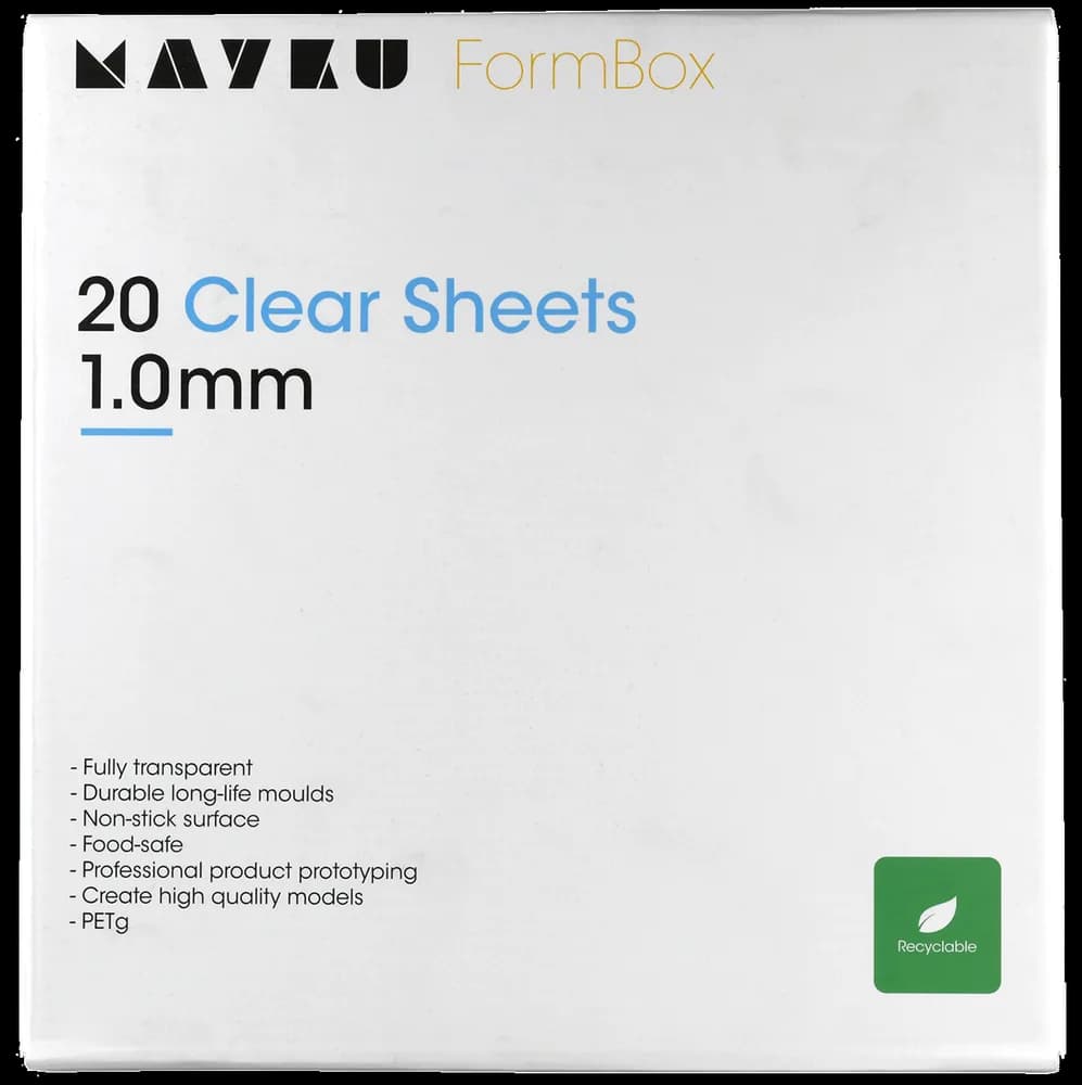 Accesoriu imprimantă 3D Mayku FormBox Clear Sheets 1,0 mm (20 buc)