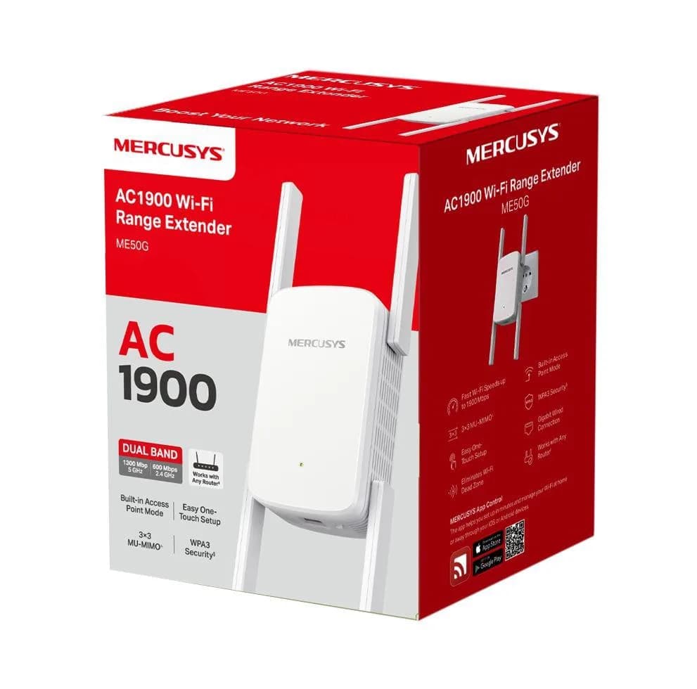 Range Extender Mercusys AC1900 ME50G, Dual-band, WI-FI — miniatură