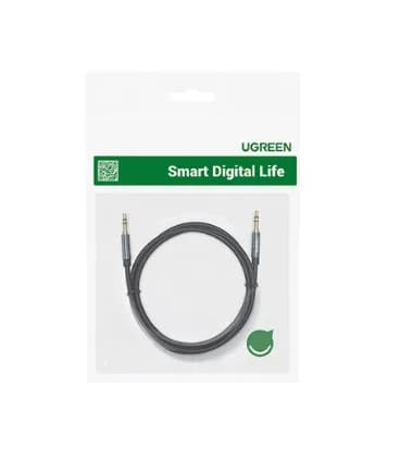 CABLU audio Ugreen, "AV112" stereo 3.5 mm jack (T) la 3.5 mm jack (T), 2m, conectori auriti, braided, negru "50363" - 6957303853632 — miniatură