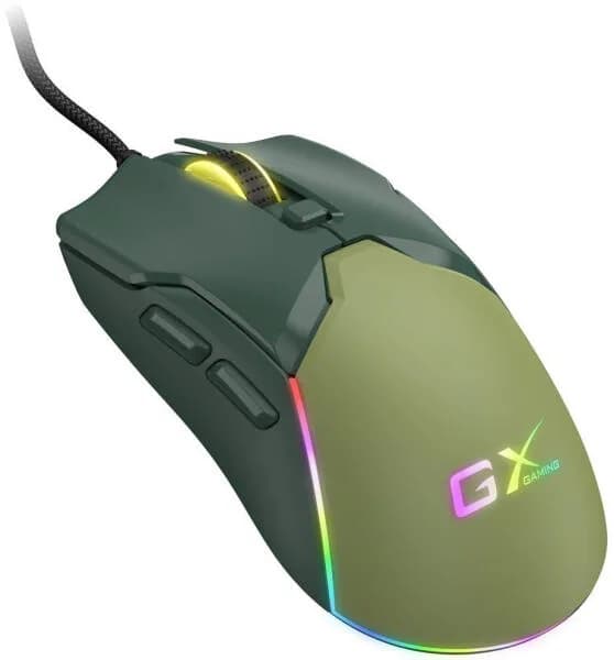MOUSE Genius "Scorpion M700", gaming, cu fir USB-A, optic, 200 - 7200 dpi, butoane/scroll 6/1, iluminare RGB, verde, "31040009401" 4710268262886 — miniatură