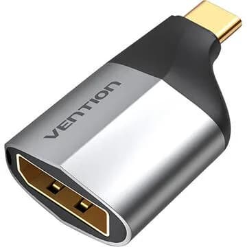 Adaptor video Vention, USB Type-C(T) la DisplayPort(M), rezolutie maxima 4K la 60Hz/2K la 60Hz, conectori auriti, invelis aliaj Al si ABS, argintiu, "TCCH0" - 6922794742635
