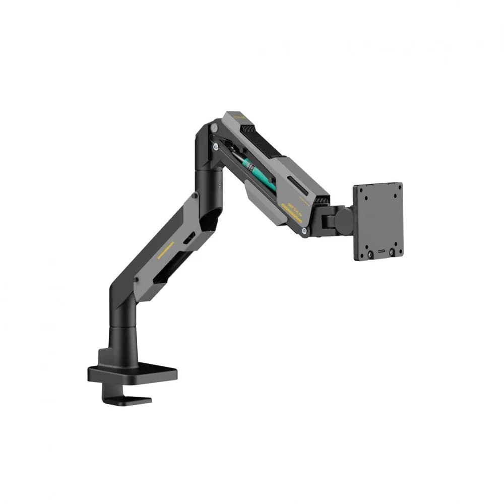 Suport monitor Serioux SRXA-MM101-C012GR, arc cu gaz, compatibilitate dimensiune ecran 24"-57", greutate maximă suportata: 2~30 kg, VESA: 75x75, 100x100, 100x200, 200x100, 200x200, inclinare: +70°~-45°, pivotare: +90°~-90°, rotația ecranului: 360° — miniatură
