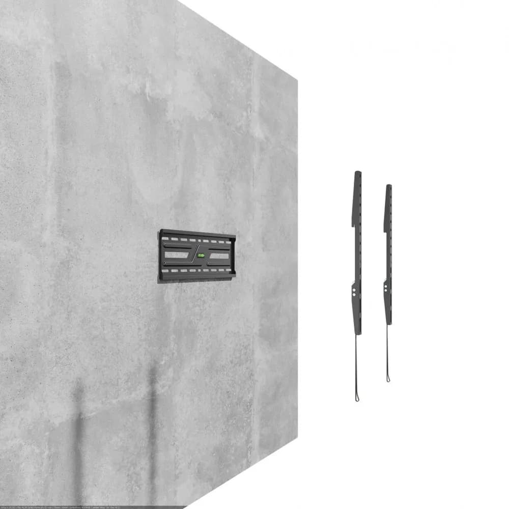 Suport perete TV Serioux 32-75" Fix 75kg Profil 24mm, Produsul este alcatuit din: Placă de perete, Brațe / șine verticale de montaj, Sistem de agățare și blocare, Set de accesorii pentru montaj, Material: Otel, Finisarea suprafeței: vopsea electrostatica, Dimensiune ecran: 32"-75" Compatibilitate — miniatură