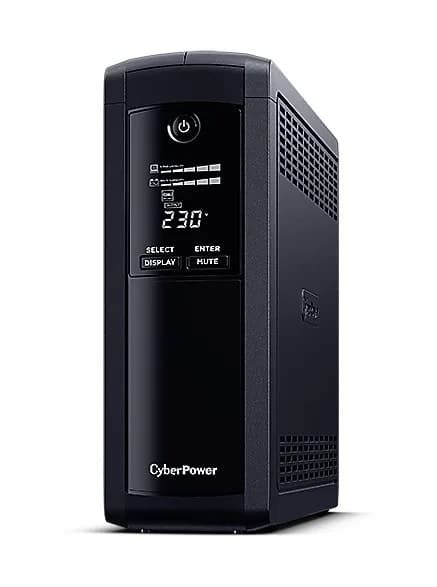 UPS CYBER POWER Line Int. cu mgmt,LCD,tower, 1200VA/ 720W,AVR,5xSchuko,LCD,2x 12V/7Ah,Backup 1-8 min,incarcare 8h,conector USB,RS232,RJ45,GreenP,"VP1200ELCD"
