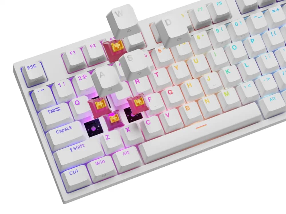 Tastatura Mecanica Gaming Genesis Thor 404, RGB, USB, Alb — miniatură