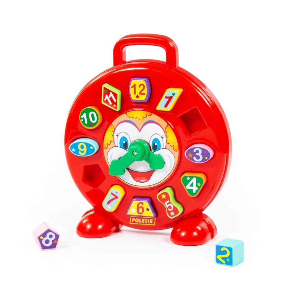Ceas educativ+forme - Clown, 26x7x30 cm, Polesie — miniatură