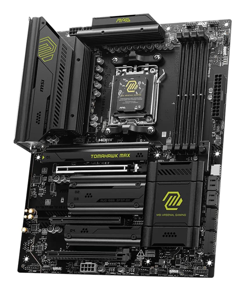 Placa de baza MSI MAG B850 Tomahawk Max WiFi Mainboard, Sockel AM5, AMD B850, ATX, DDR5 "7E62-002R" — miniatură