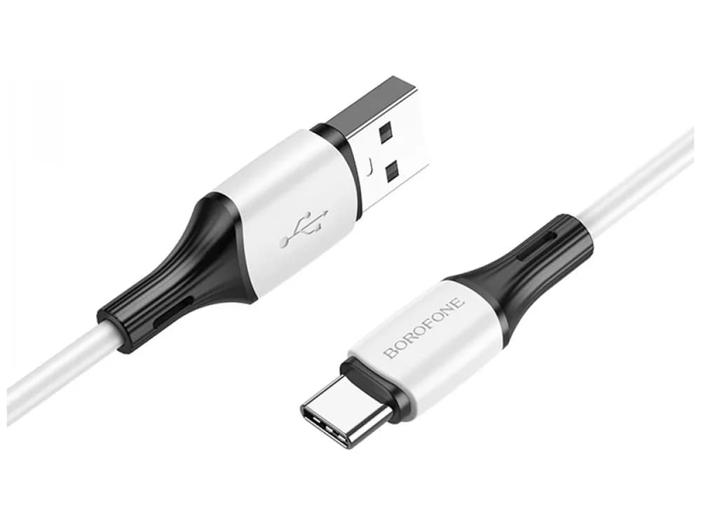 CABLU alimentare si date Borofone "BX79", Fast Charging Data Cable pt. smartphone, USB la USB Type-C 3A, 1m, alb "6974443384796"