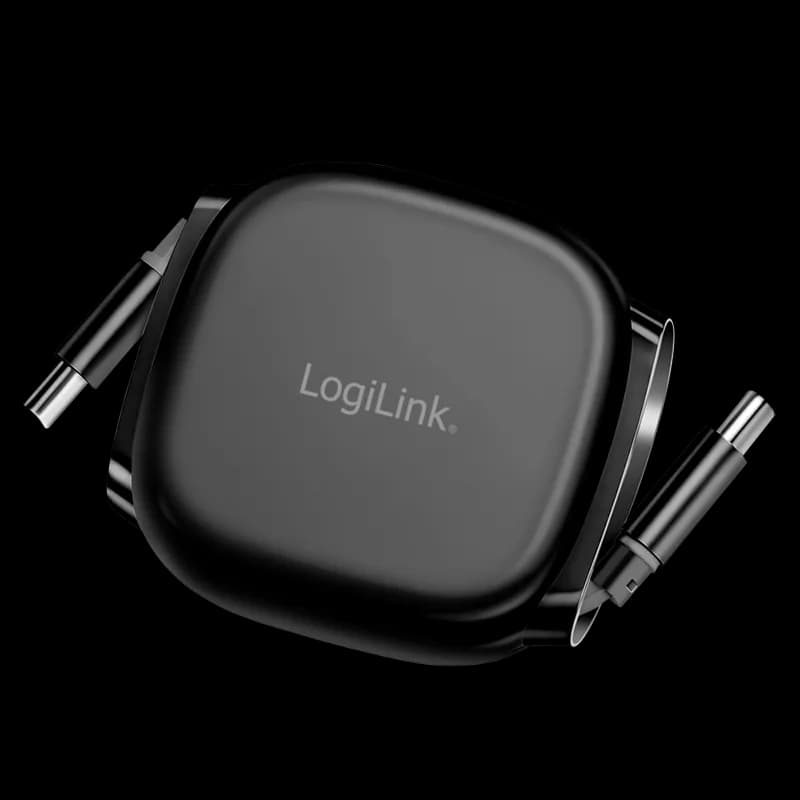 CABLU alimentare si date LOGILINK, pt. smartphone, USB 2.0, USB Type-C (T) la USB Type-C (T), 1m, PD 60W, 480Mbps, retractabil, ecranat, plastic, black, "CU0500"