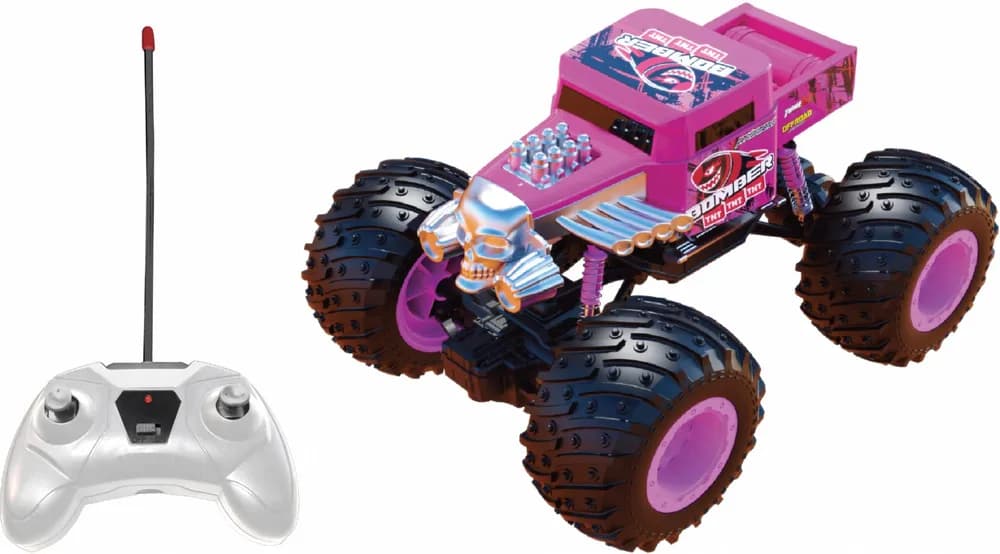 MASINUTA CU TELECOMANDA TIP CAMION BEAST RUNNERS, SCARA 1/24, 21CM, DIVERSE CULORI- ROSU, MOV, ALBASTRU SI ROZ — miniatură