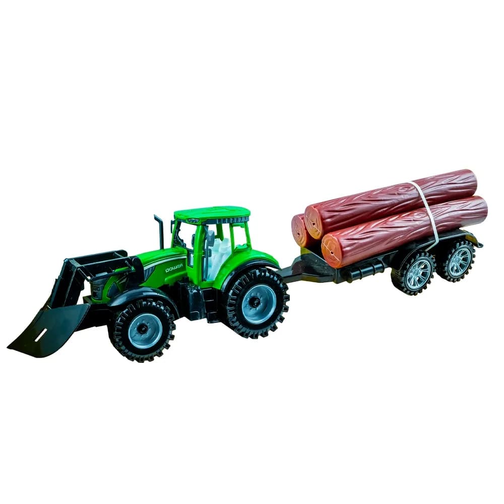 Tractor cu frictiune si remorca lemne — miniatură