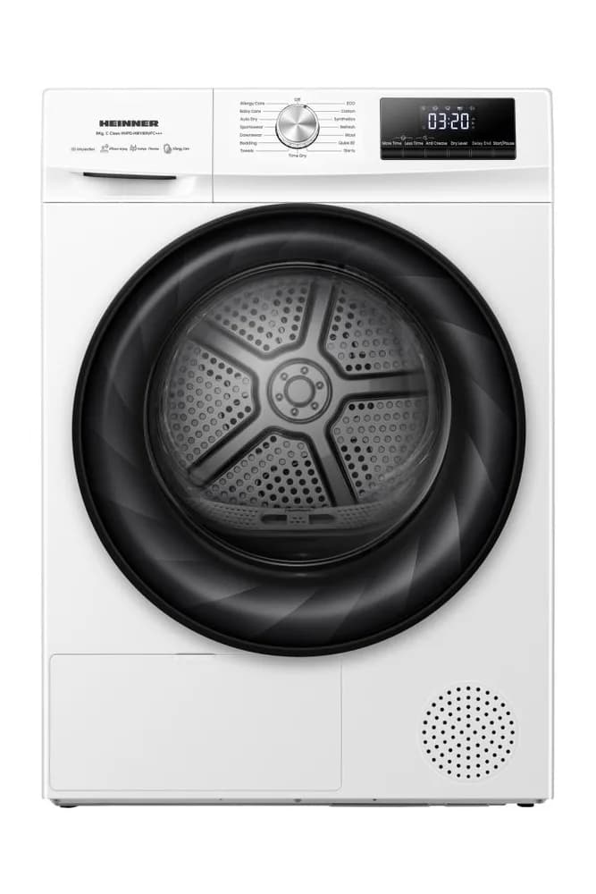 Uscator de rufe HEINNER HHPD-HMY80IVFC+++, 8 kg, Inverter, Clasa: C, Alb