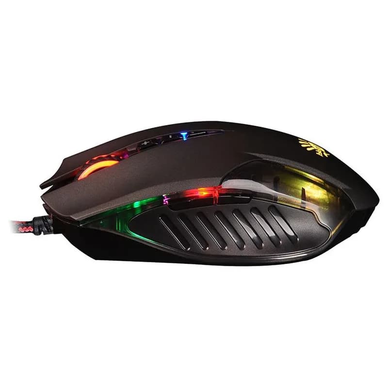 MOUSE A4tech, gaming, cu fir, USB, optic, 3200 dpi, butoane/scroll 8/1, iluminare, butoane programabile, negru, "Q50" — miniatură