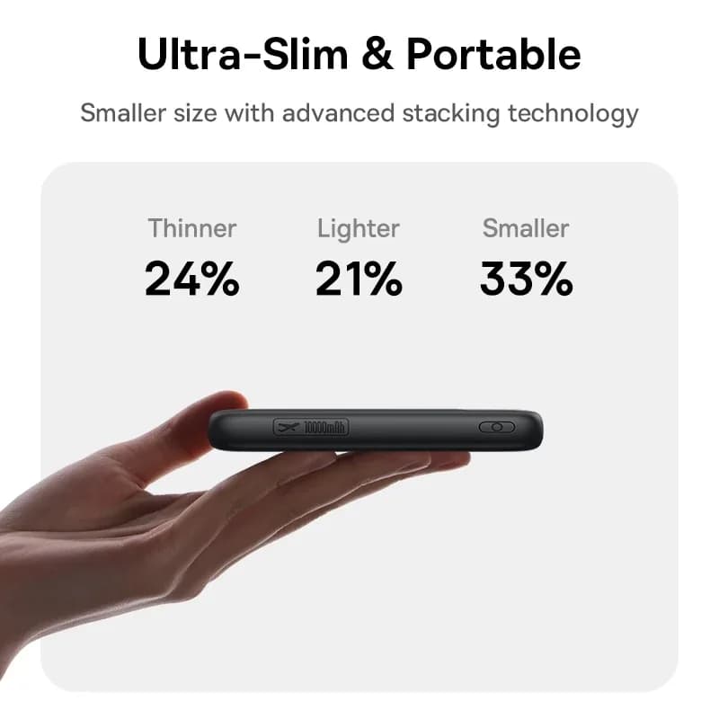 POWER BANK Baseus EnerFill FC11, 10000mAh, cablu integrat USB Type-C si Iphone Lightning, 22.5W, display, negru, "E0027R04" - 6932172699840 — miniatură
