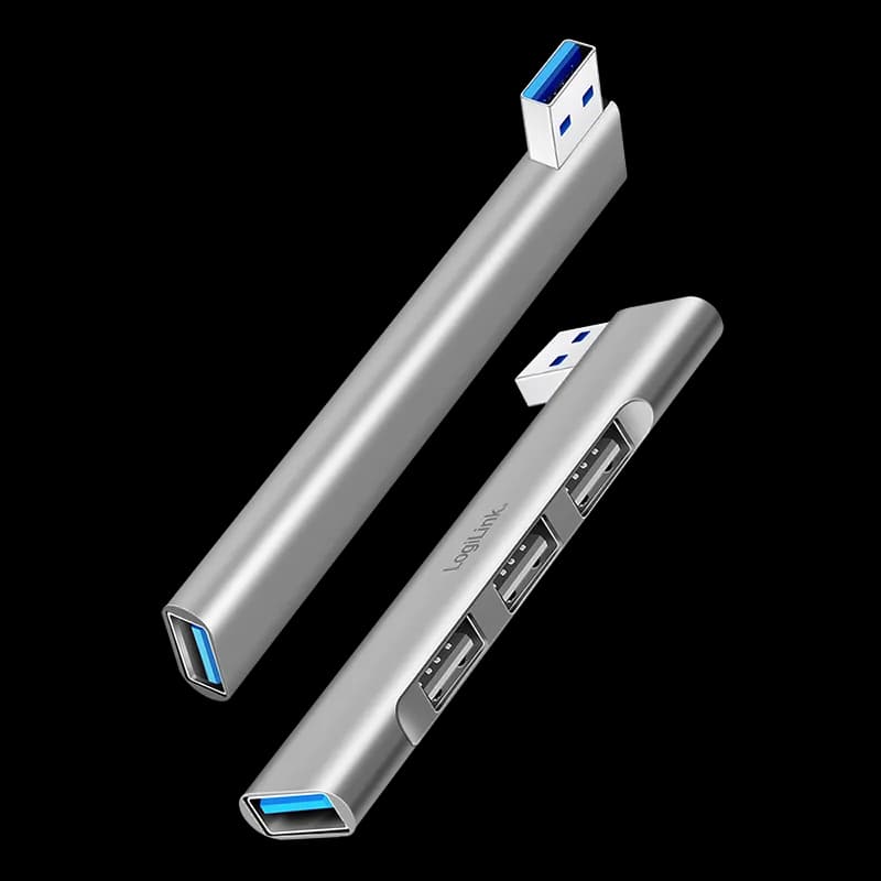 HUB extern LOGILINK, porturi USB: USB-A 3.0 x 1 + USB-A 2.0 x 3, conectare prin USB-A, aluminiu, gri, "UA0436" — miniatură