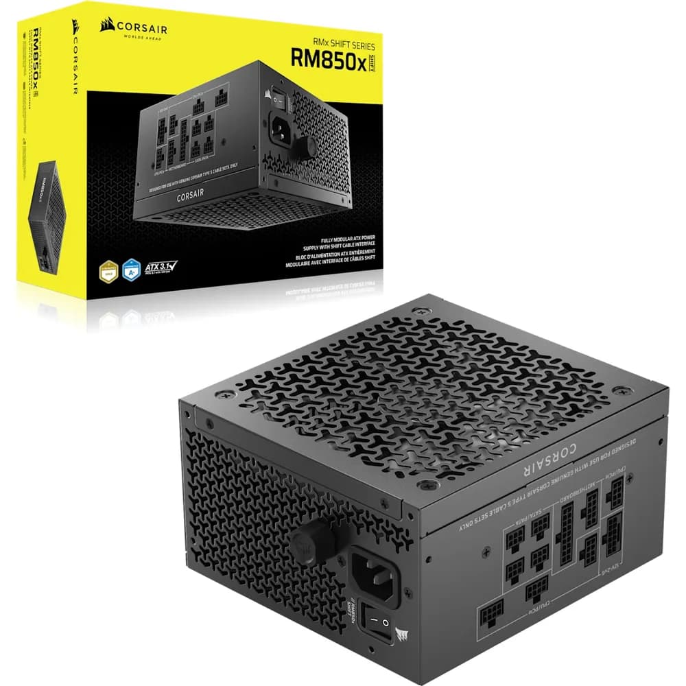 Sursa Corsair RM850x Shift (2025), 850W, ATX 3.1, PCIe 5.1, Cybenetics GOLD, Negru "CP-9020299-EU" — miniatură