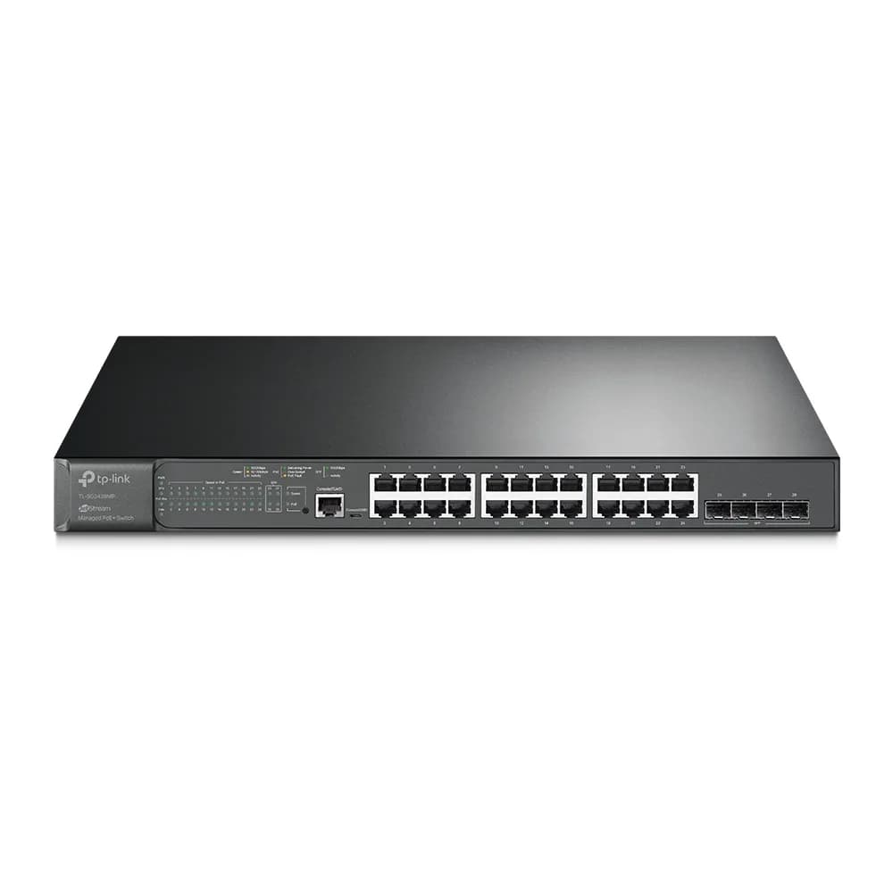 Switch TP-Link cu management L2, 24 Porturi Gigabit POE+, 4× Gigabit SFP Slots, 1× RJ45 Console Port, 1× Micro-USB Console Port "SG3428MP"