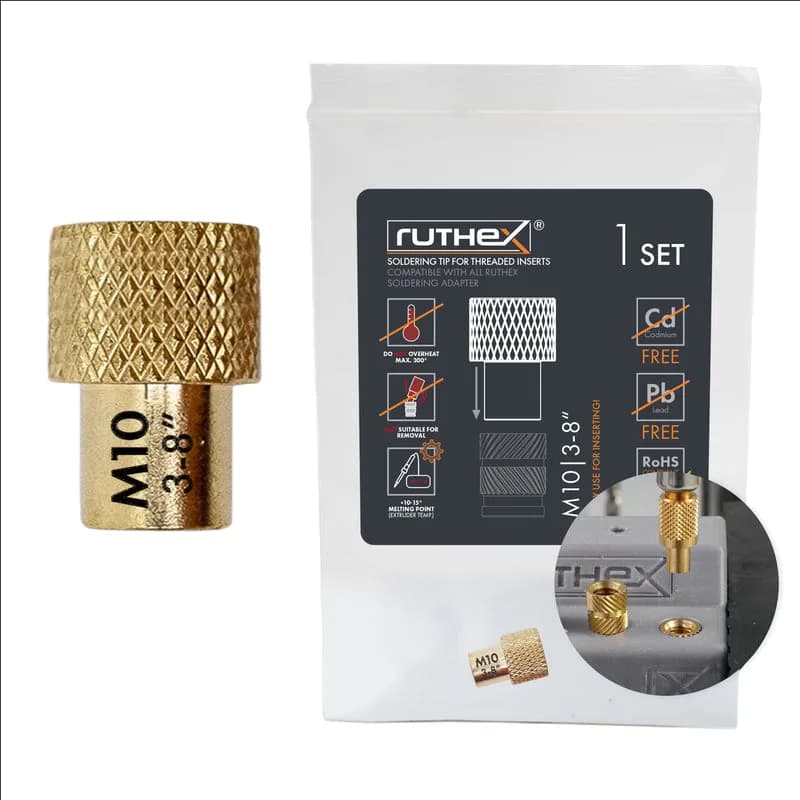 Accesoriu imprimantă 3D Ruthex Melting Aid pentru M10 3/8" thread inserts – 1 buc