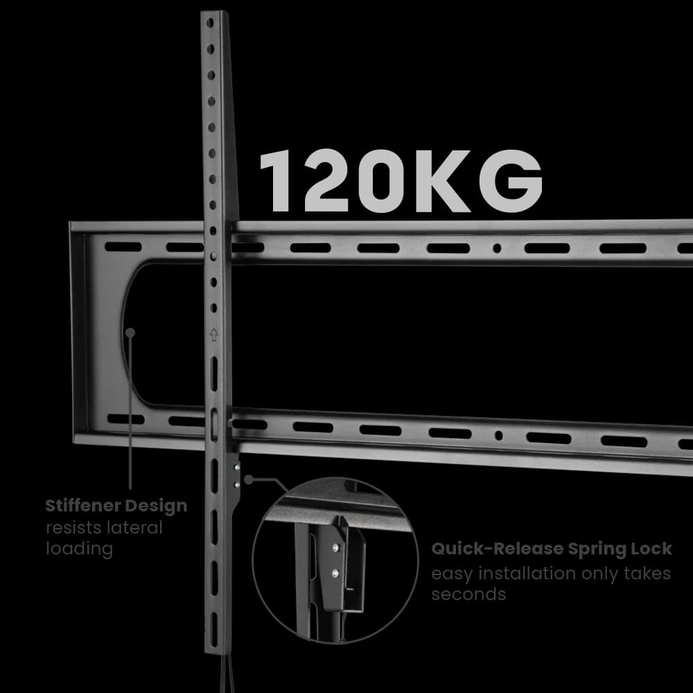 Suport TV Serioux TV TV7369F 60"-120", Tip: Fix, dimensiuni: 35x1005x625mm, compatibilitate dimensiune ecran: 60"-120", compatibilitate VESAx: 50x50, 75x75, 100x100, 100x150, 150x100, 100x200, 200x100, 150x150, 200x200, 200x300, 300x200, 200x400, 400x200, 300x300, 300x400, 400x300, 600x200 — miniatură
