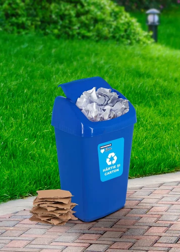 COS GUNOI CAPAC BATANT, RECICLARE ECO 35 L, ALBASTRU, HEINNER CARE — miniatură