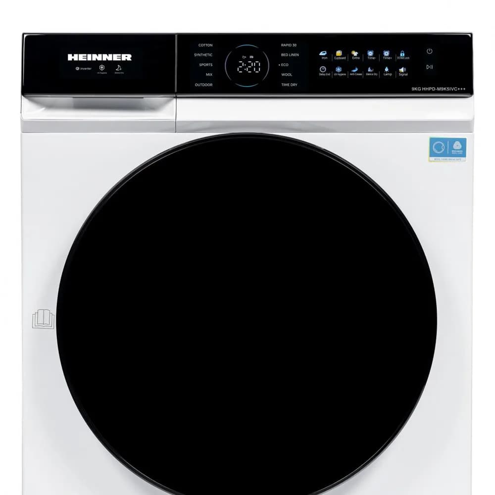Uscator de rufe HEINNER HHPD-M9K5IVC+++, 9 kg, Inverter, Clasa: C, Alb