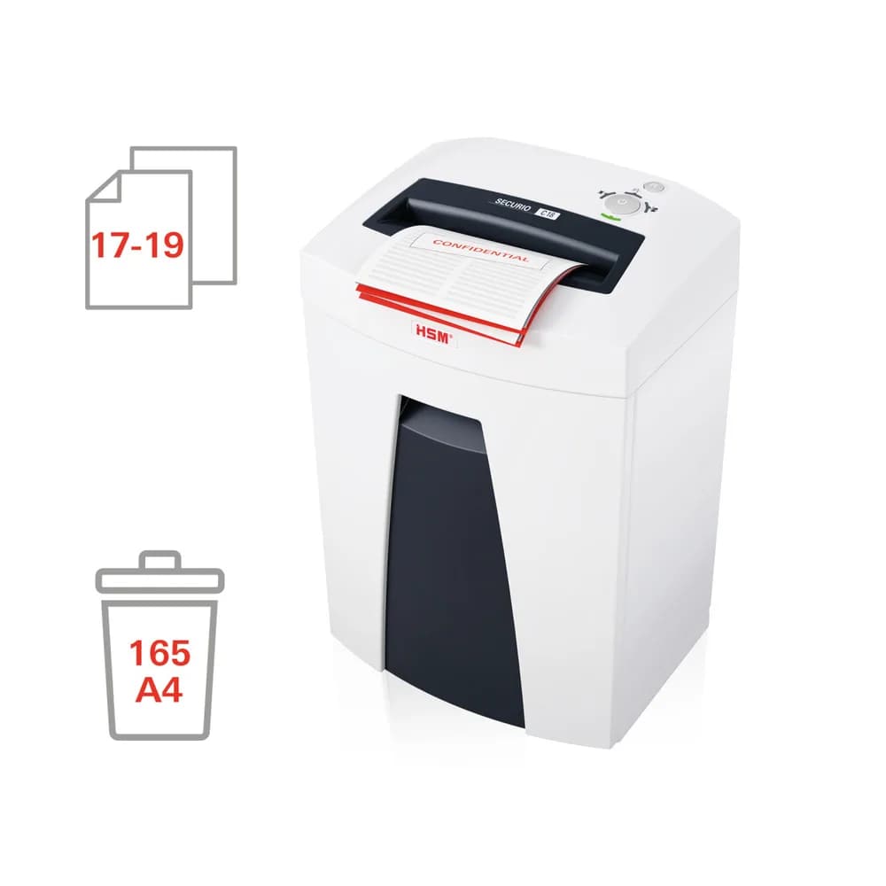 Distrugator documente manual HSM Securio C18, 17-19 coli, fasie (5,8 mm), securitate 2 "H-1911121" — miniatură