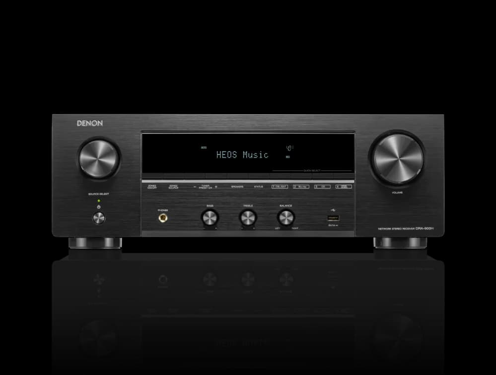 Receiver Stereo Denon DRA-900H, 2x145W, 8K, HDMI, HEOS, Wi-Fi, Bluetooth, negru