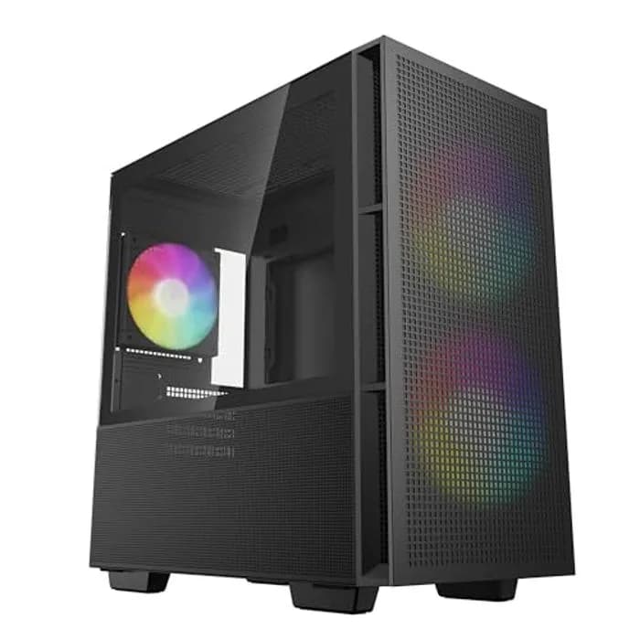 CARCASA DeepCool "CH360", Mini Tower, ATX, fara sursa, 3xfan, USB 3.2 gen 1 x 1, USB 2.0 x 2,audio,PSU shroud,4 sloturi expansiune,iluminare ARGB, negru "R-CH360-BKAPE3-G-1"