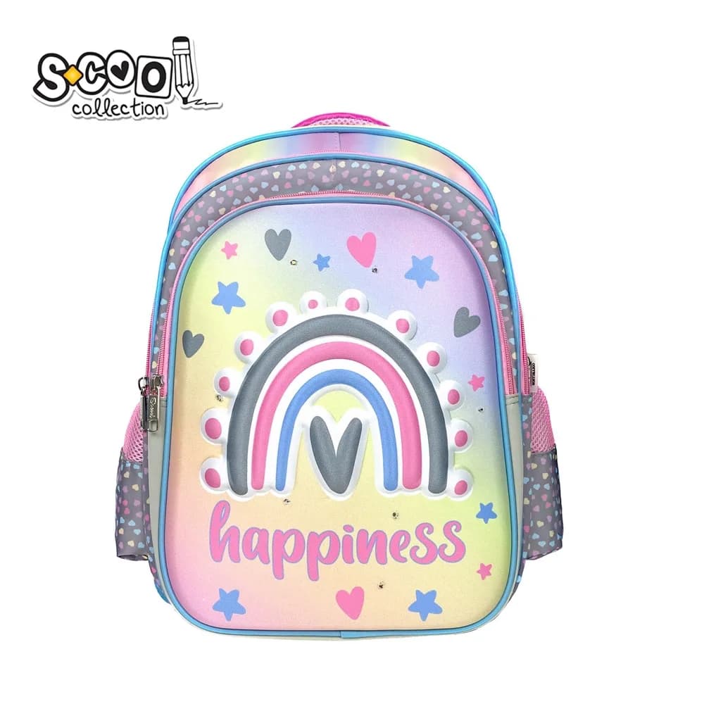 Ghiozdan 3D, cu led, 40x32x19.5 cm, HAPPINESS - S-COOL