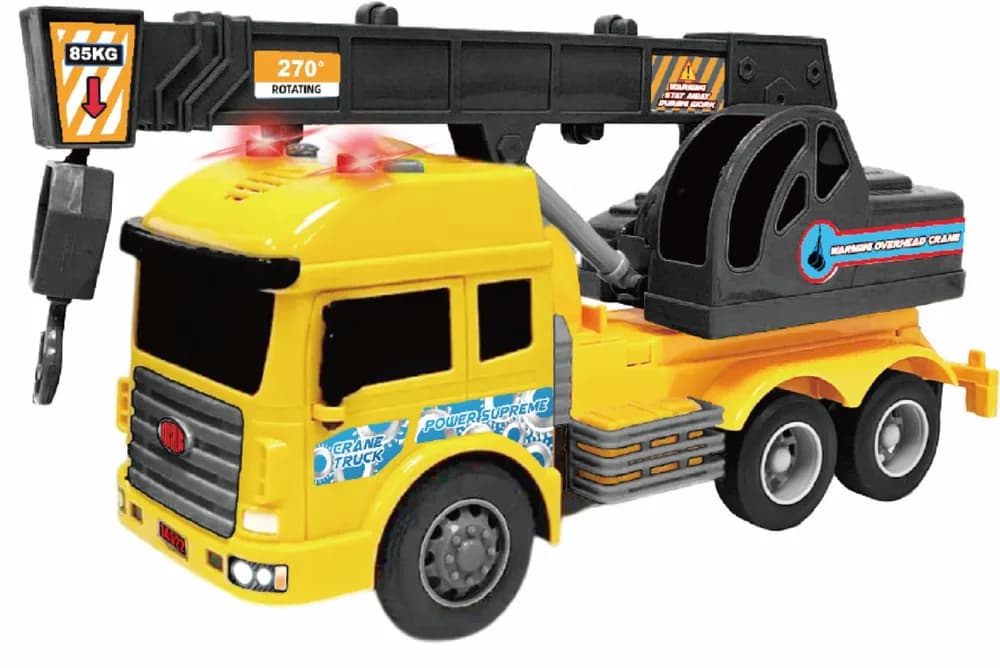 VEHICULE CU LUMINI, SUNETE  SI FRICTIUNE, SCARA 1/14, 27CM, MACARA GALBENA