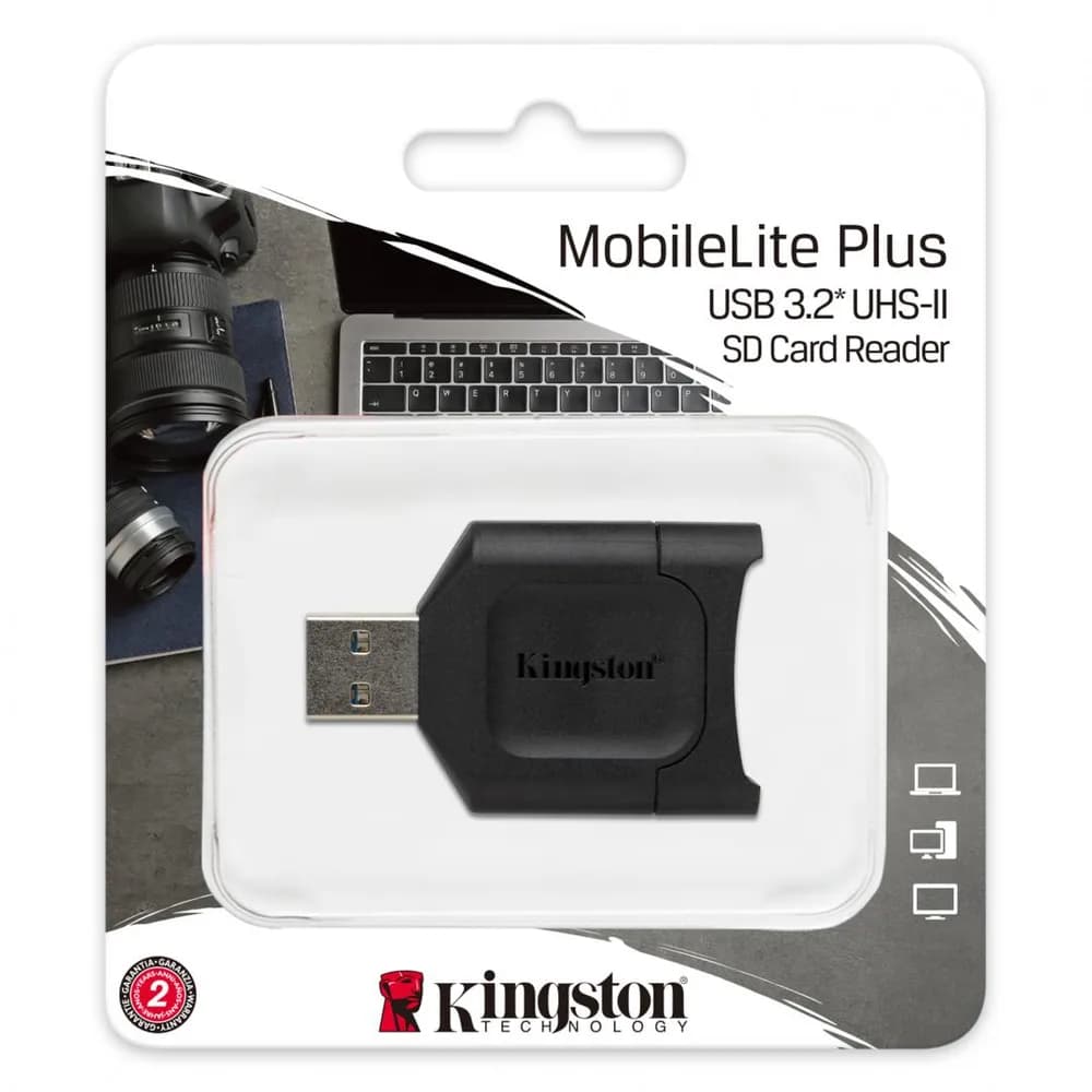 Card reader Kingston USB 3.2 Gen1 Connector: USB-A UHS-II ClassCompatible with: Windows® 10 Windows 8.1 Windows 8 Mac OS X v.10.10.x+ Linux v.2.6.x+ Chrome OS