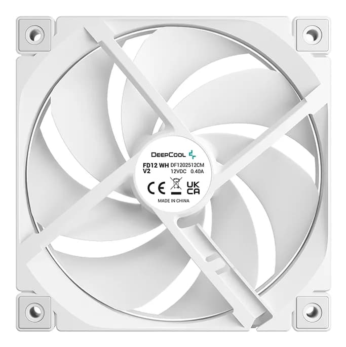 Ventilator DeepCool "FD12 WH V2", 120mm, 500 - 2500 RPM, hydro bearing, 79 cfm, 4-Pin PWM, alb, "R-FD12V2-WHNPN1-G" — miniatură