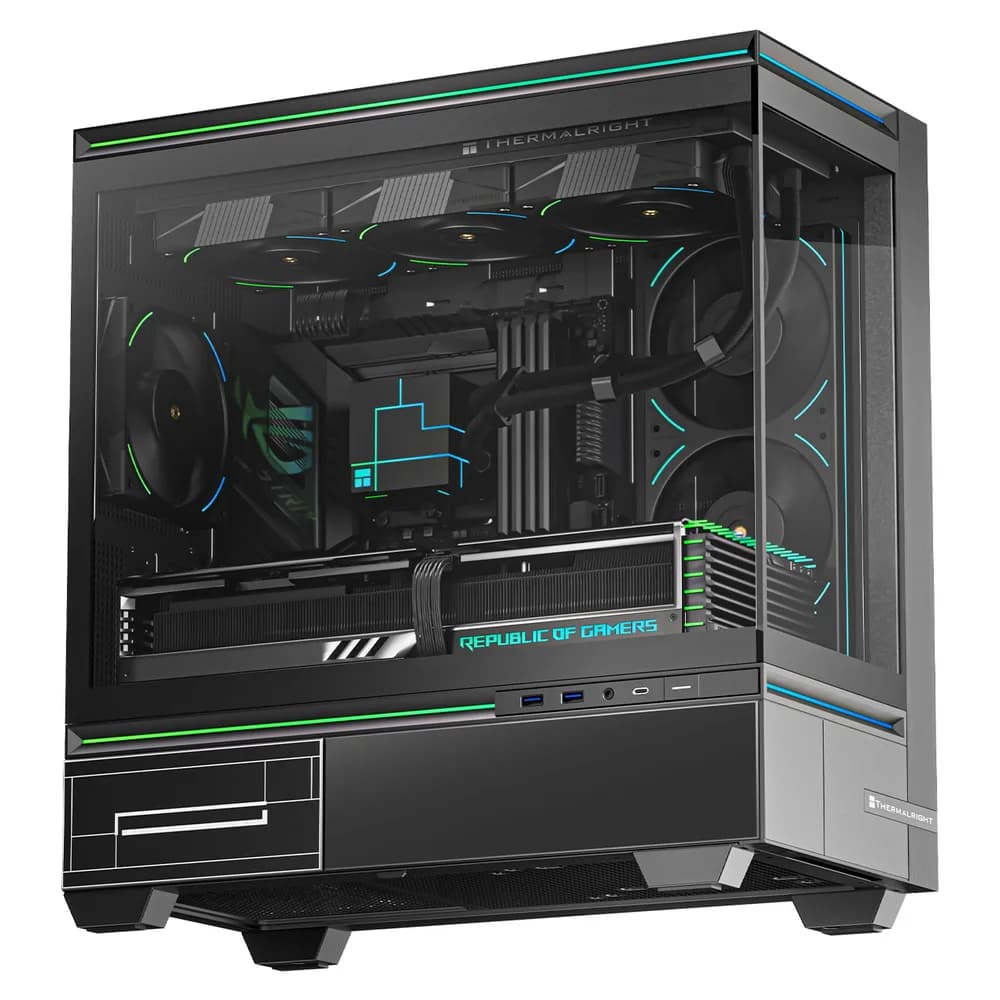 CARCASA Thermalright "TL-M10", mid tower, sticla securizata, fara PSU, max 9 x fan, H max cooler 185mm, USB-C, 2x USB 3.0, negru, "TL-M10 Black" — miniatură