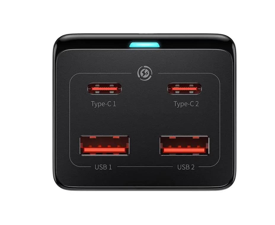 INCARCATOR RETEA Baseus GaN3 Pro Powerstrip,QC 100W,1xAC,2xUSB Type-C Output 5V/3A,2 x USB,include cablu USB Type-C la USB Type-C 100W, 1m, negru "PSZM000401" - 6932172604233 — miniatură